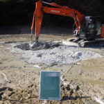 2019年 某池内仮設道路設置工事画像1