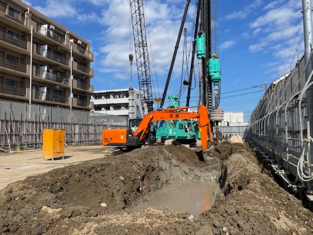 マンション新築工事 PC杭工事画像1
